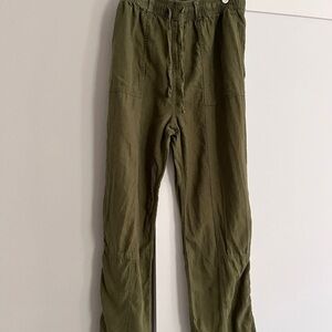 Women’s Olive Green Linen Blend Pants